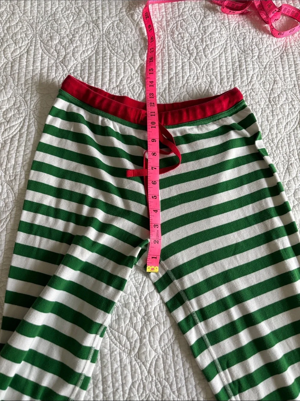 Hanna Andersson Women’s Cotton Christmas Holiday Green Striped Pajama Set Size M